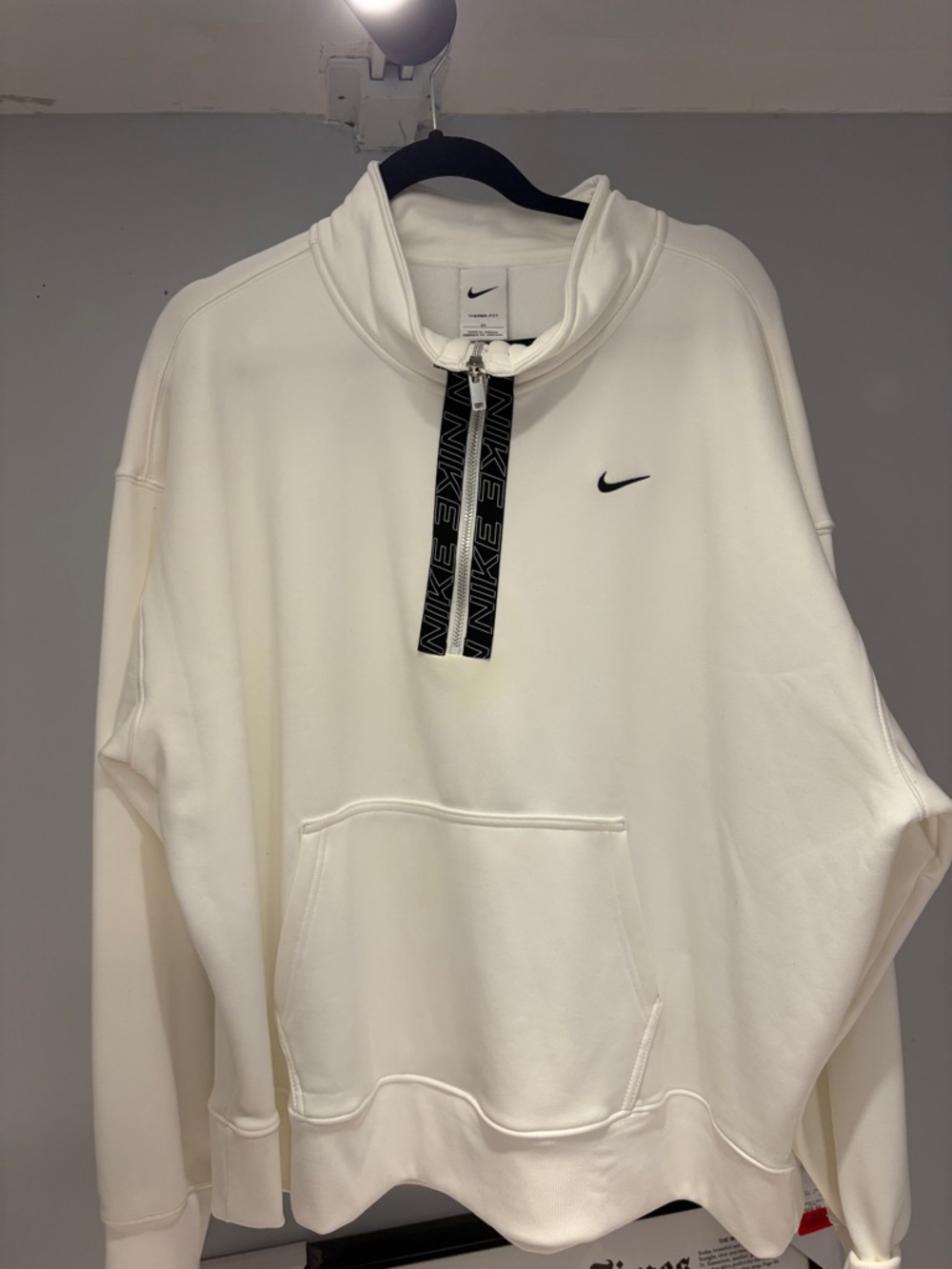 Nike  White Half-Zip Pullover with Black Trim